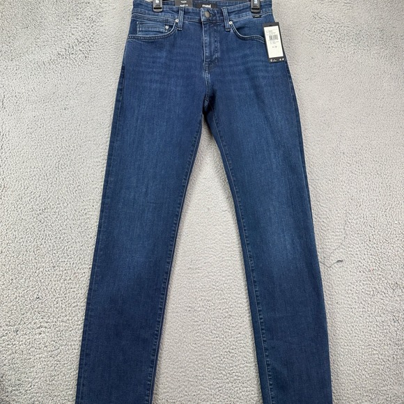 Mavi Zach Men Straight Leg Jeans 31X34 Blue Dark Wash 5 Pocket Stretch Denim NEW